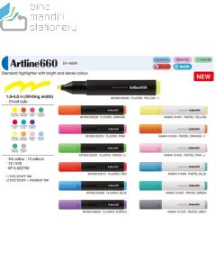 Highlighter Penanda Tulisan type Artline 660 Highlighter Fluoro Blue Stabilo Penanda Tulisan Chisel Style image