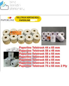 Foto Kertas Roll Struk Kalkulator Print Bill Paperline Telstrook 44 x 65 mm merek Paperline