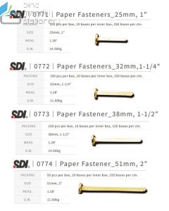 Brosur gambar atk SDI 0774 File Fastener 2 inch Paku belah Pengikat File Binding