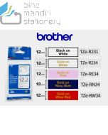 Gambar Brother TZE-RW34 Gold on Red Ribbon Tape 12mm P-touch Tape merek Brother (tape)